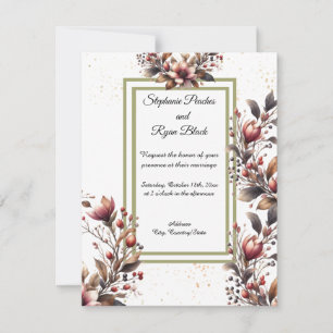 Faire invitation de mariage avec accent or Magnoli