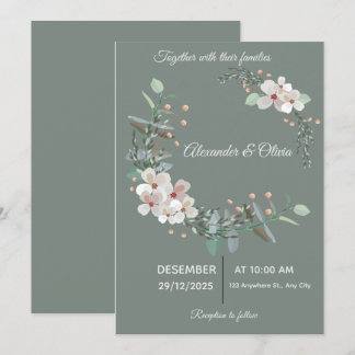 Faire invitation de mariage blanc et vert