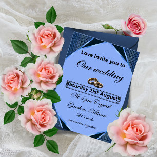 Faire invitation de mariage bleu