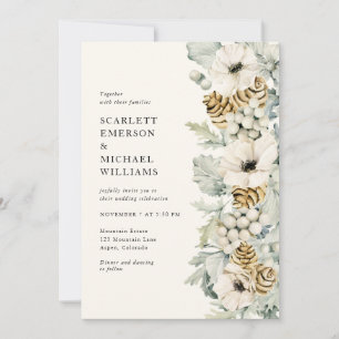 Faire invitation de mariage bleu poussiéreux éléga