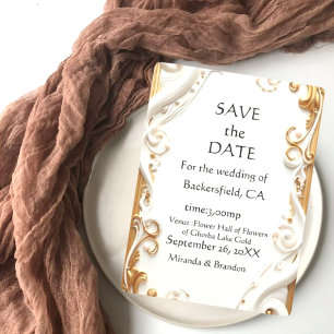 "Faire invitation de mariage botanique dorée - Foi