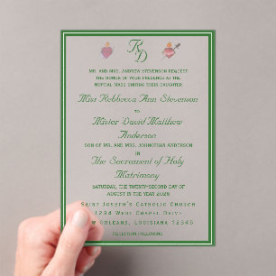 Faire invitation de mariage catholique Deux cœurs