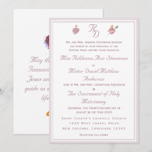 Faire invitation de mariage catholique Deux Cœurs 