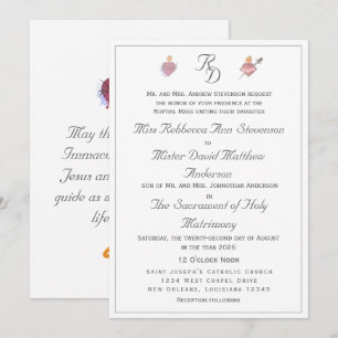 Faire invitation de mariage catholique Deux Cœurs