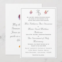 Faire invitation de mariage catholique Deux Cœurs