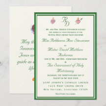 Faire invitation de mariage catholique Deux Cœurs 