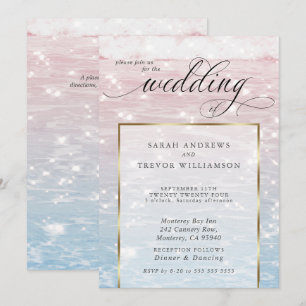 Faire invitation de mariage de plage océane scinti