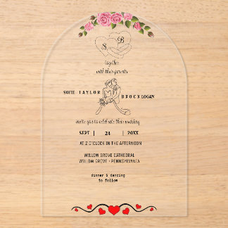 Faire invitation de mariage en acrylique avec moti