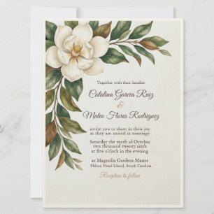 Faire invitation de mariage en ivoire au magnolia