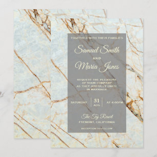 Faire invitation de mariage en marbre ivoire
