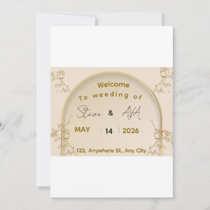 Faire invitation de mariage en or royal   Élégant 