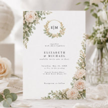 Faire invitation de mariage floral Couronne de ver