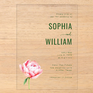 Faire invitation de mariage floral vert