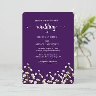Faire invitation de mariage floral violet