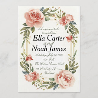 Faire invitation de mariage florale aux tons roses