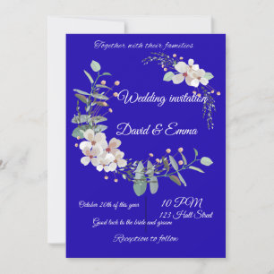 Faire invitation de mariage florale en or
