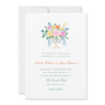 Faire invitation de mariage florale peinte à la ma