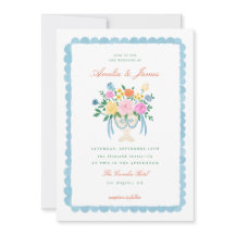 Faire invitation de mariage florale peinte à la ma