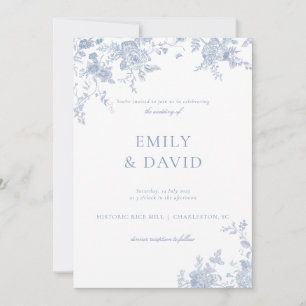 Faire invitation de mariage florale victorienne bl
