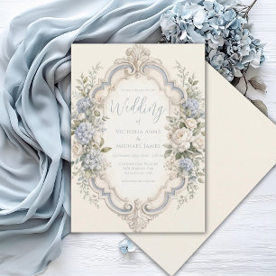 Faire invitation de mariage florale vintage romant
