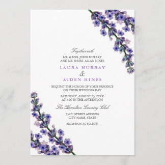 Faire invitation de mariage lavande élégante