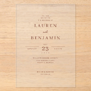 Faire invitation de mariage minimaliste beige