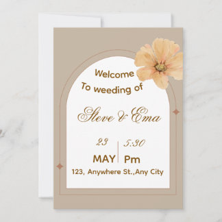 Faire invitation de mariage minimaliste en or | Si