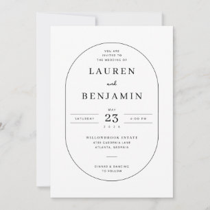 Faire invitation de mariage minimaliste noir