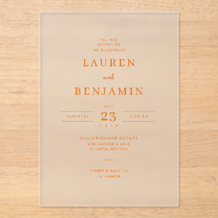 Faire invitation de mariage minimaliste pêche