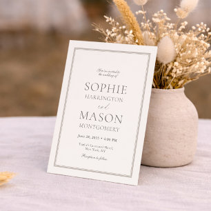 Faire invitation de mariage minimaliste taupe