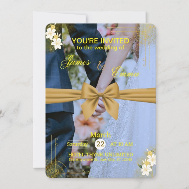 Faire invitation de mariage modifiable (Devant)