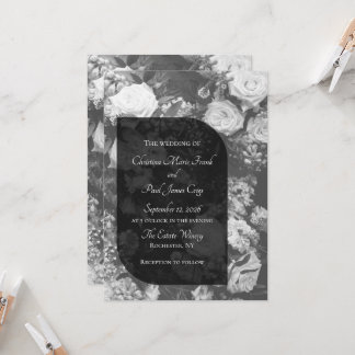 Faire invitation de mariage noir et blanc