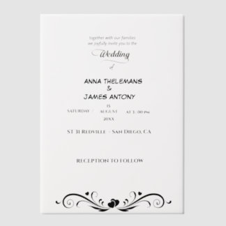 Faire invitation de mariage noir et blanc avec Cl