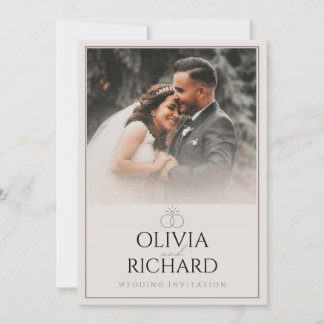 Faire invitation de mariage photo minimaliste élég