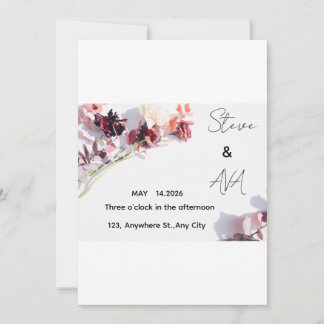 Faire invitation de mariage Rose romantique | Élég