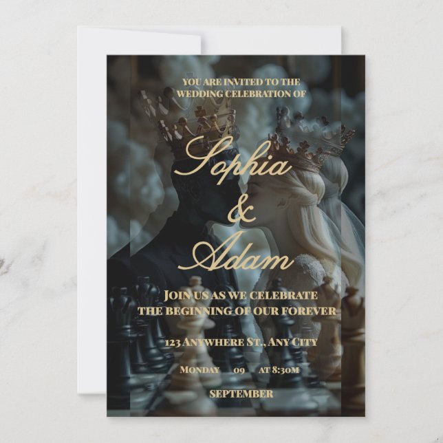 Faire invitation de mariage royal (Devant)