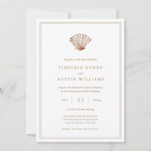 Faire invitation de mariage simple plage élégante