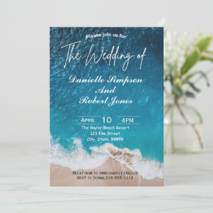 Faire invitation de mariage sur la plage