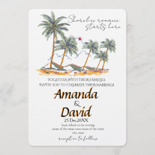 Faire invitation de mariage sur la plage maritime