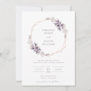 Faire invitation de mariage violet