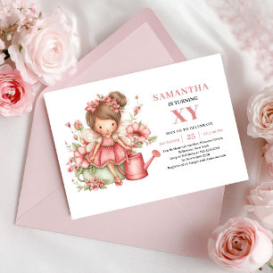 Faire invitation florale rose pour les 5 ans de la