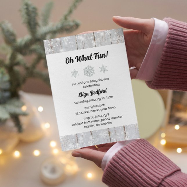 Faire invitation pour Baby Shower flocon de neige  (Créateur téléchargé)