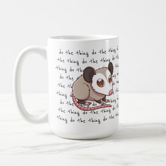 Faire le truc Motivational Opossum Mug (Gauche)