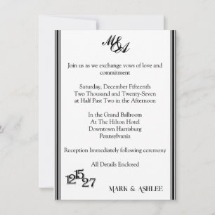 Faire Nous, Faire-Part de Mariage Noir et Blanc