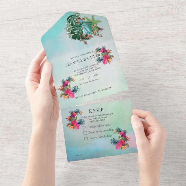 Faire Paradis de la Flore Tropicale Invitation de  (Déchirure)