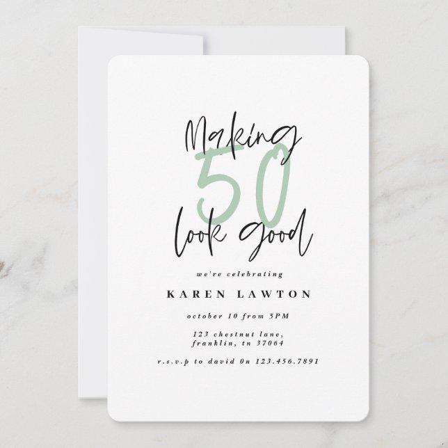 Faire paraître 50 bonne invitation d'anniversaire (Devant)