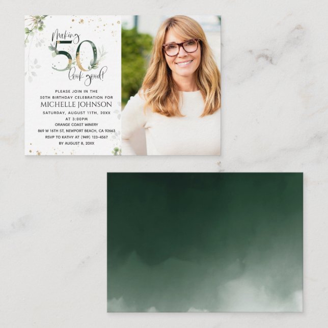 Faire paraître 50 bonne invitation photo botanique (Devant / Derrière)