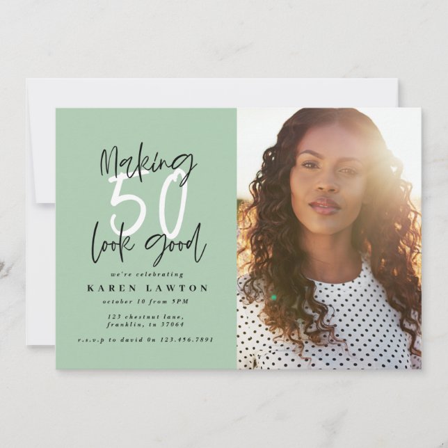 Faire paraître 50 une bonne invitation d'anniversa (Devant)