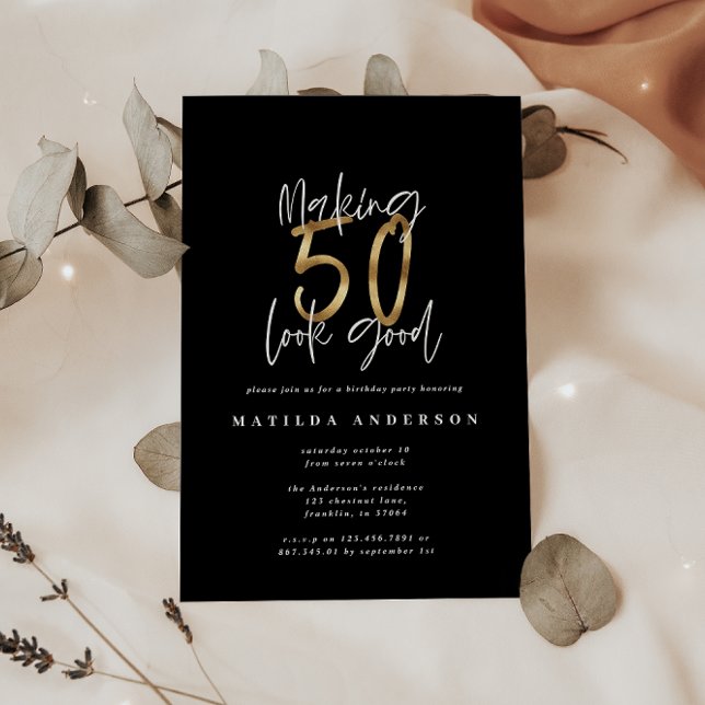 Faire paraître 50 une bonne invitation pour l'anni (Créateur téléchargé)