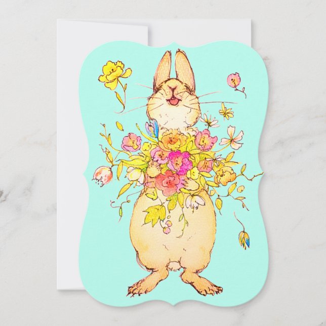 Faire-part お話しカード　thank you♡rabbit (Devant)